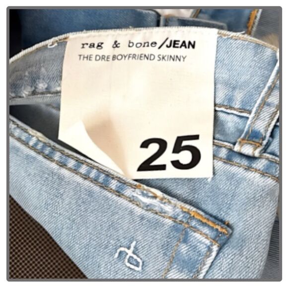 Rag & Bone The Dre Boyfriend Skinny Jean Thrasher Size 25 $295 - Picture 14 of 16